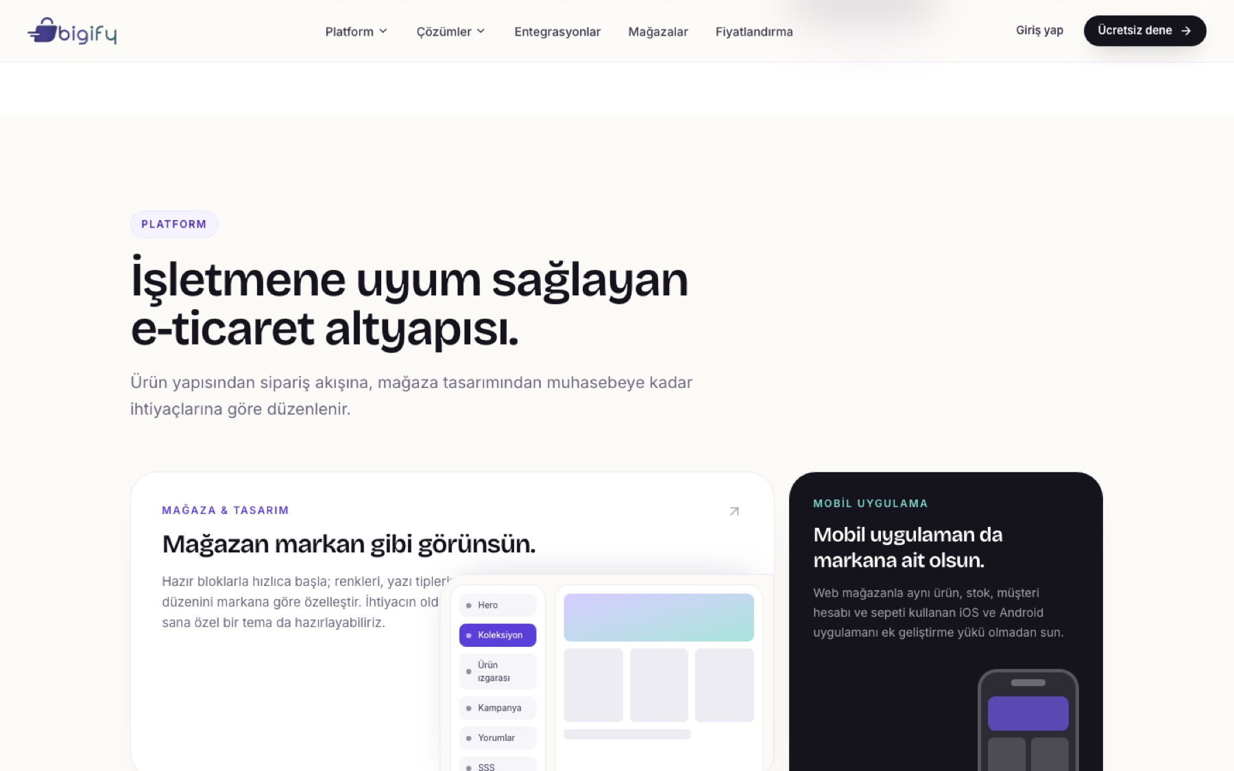 Bigify: Store design and white-label mobile app