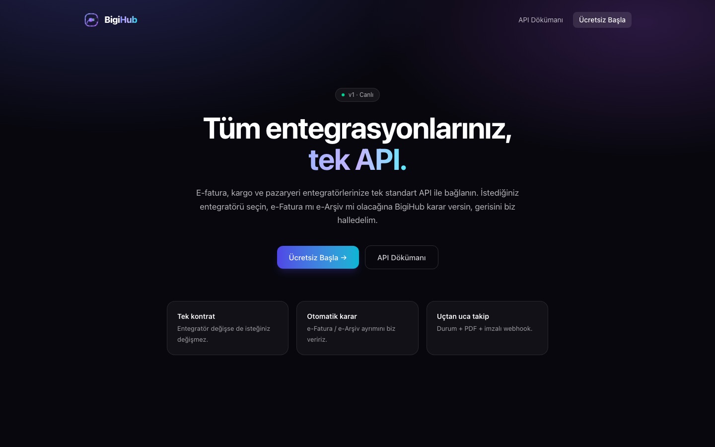 BigiHub: bigihub.app: all your integrations, one API.